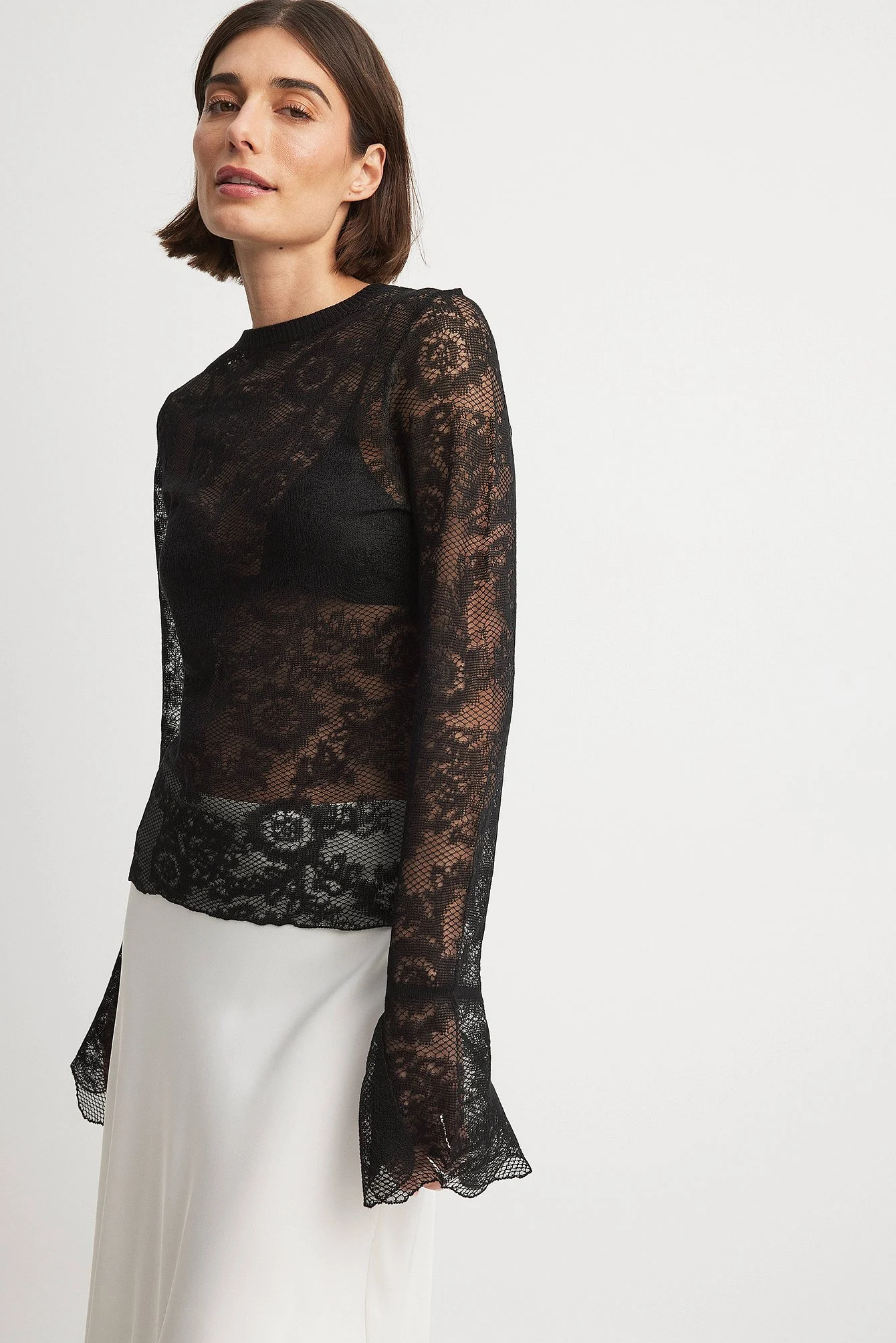 Fein gestricktes Top mit Rundhalsausschnitt