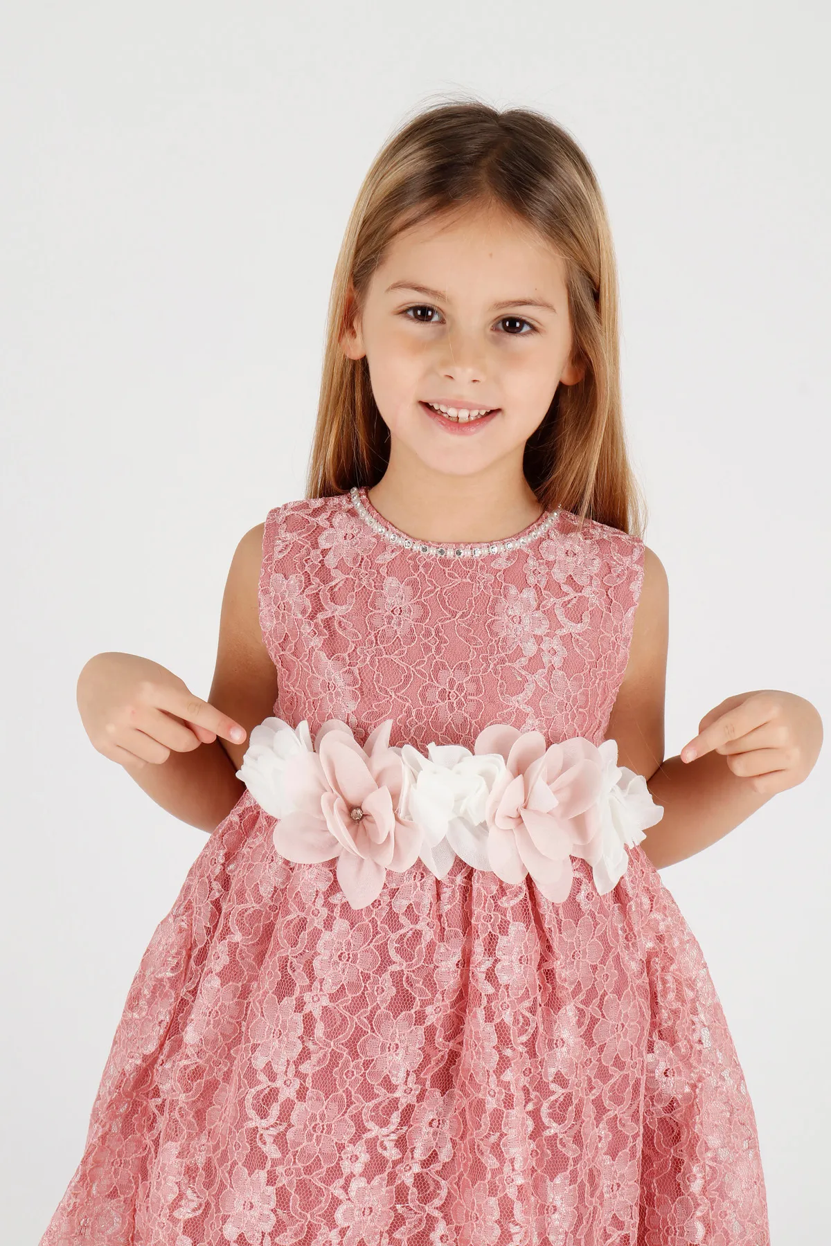 AHENGİM  Mädchen-Abendkleid mit Spitze, Ak2208