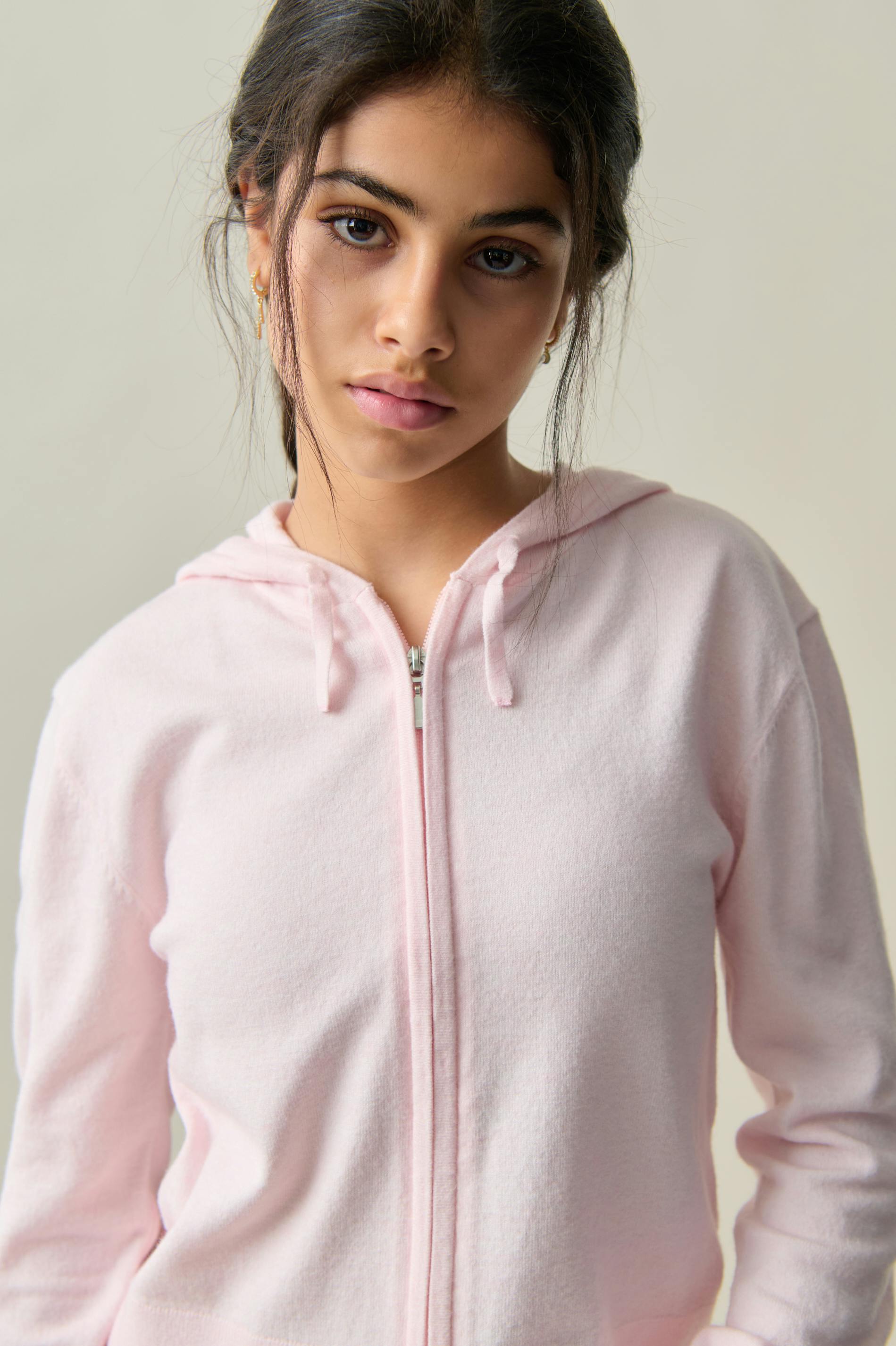 Y soft knitted zip hoodie