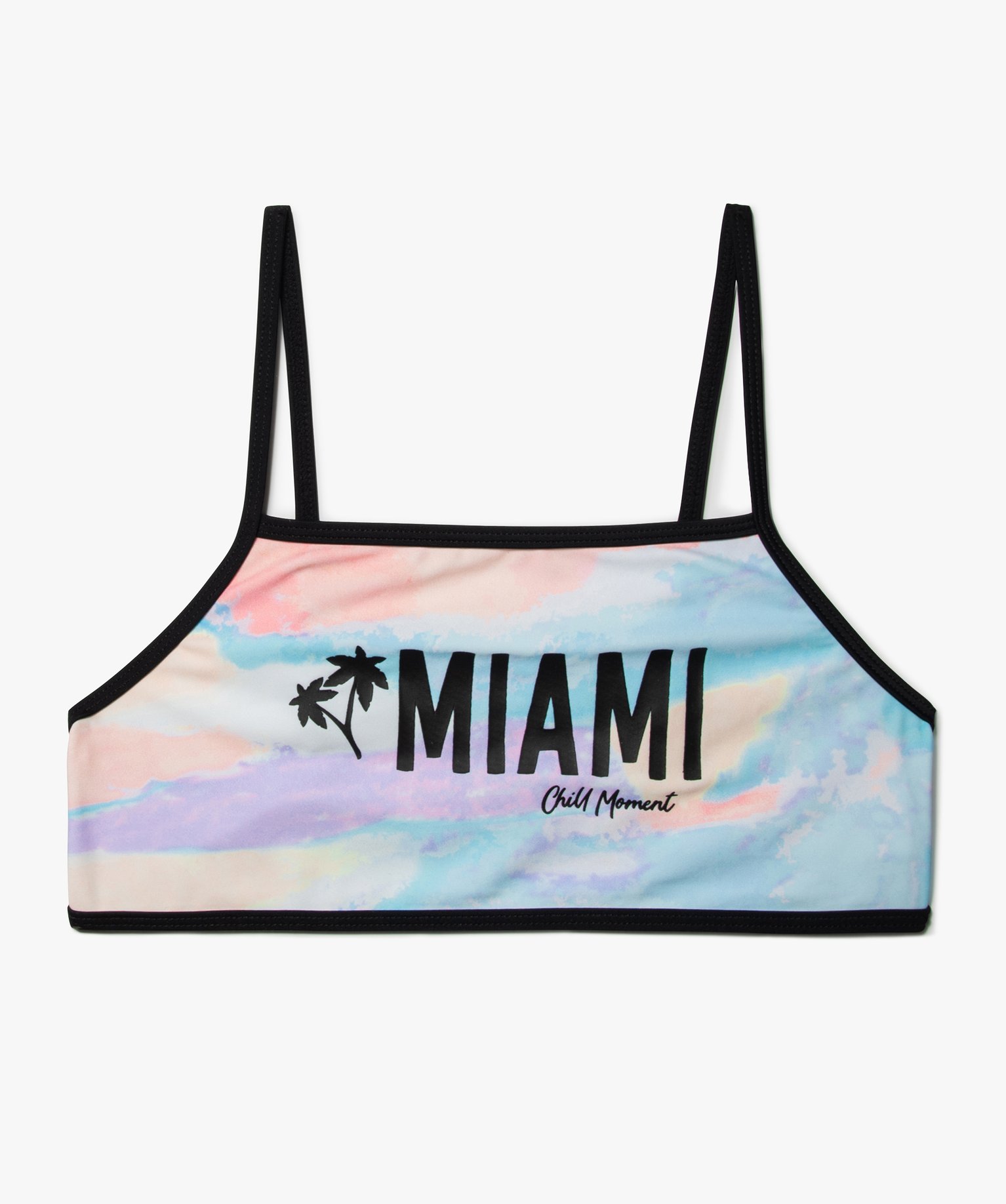 Brassière de bain fille avec inscription Miami multicolore | GEMO