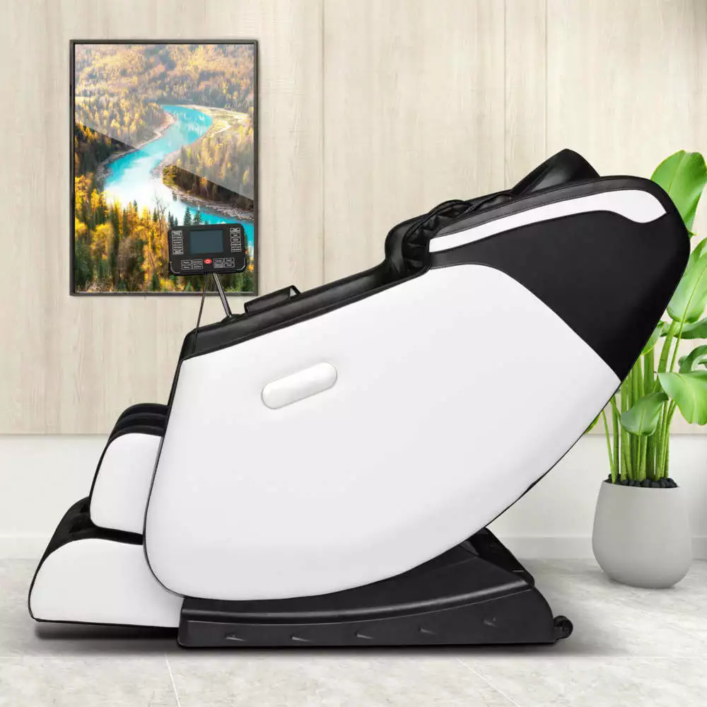 Happy Home Elektrischer Massagesessel mit Airbag-Massage, Schwarz / Off-White