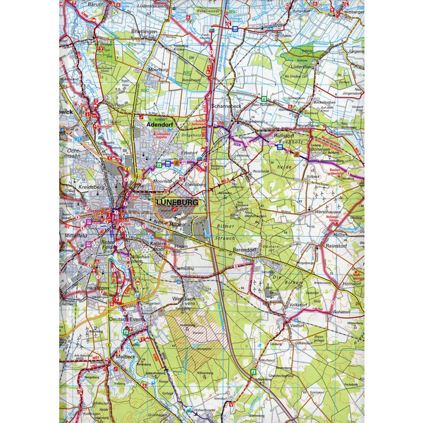 ADFC-REGIONALKARTE LÜNEBURGER HEIDE, 1:75.000 - Fahrradkarte