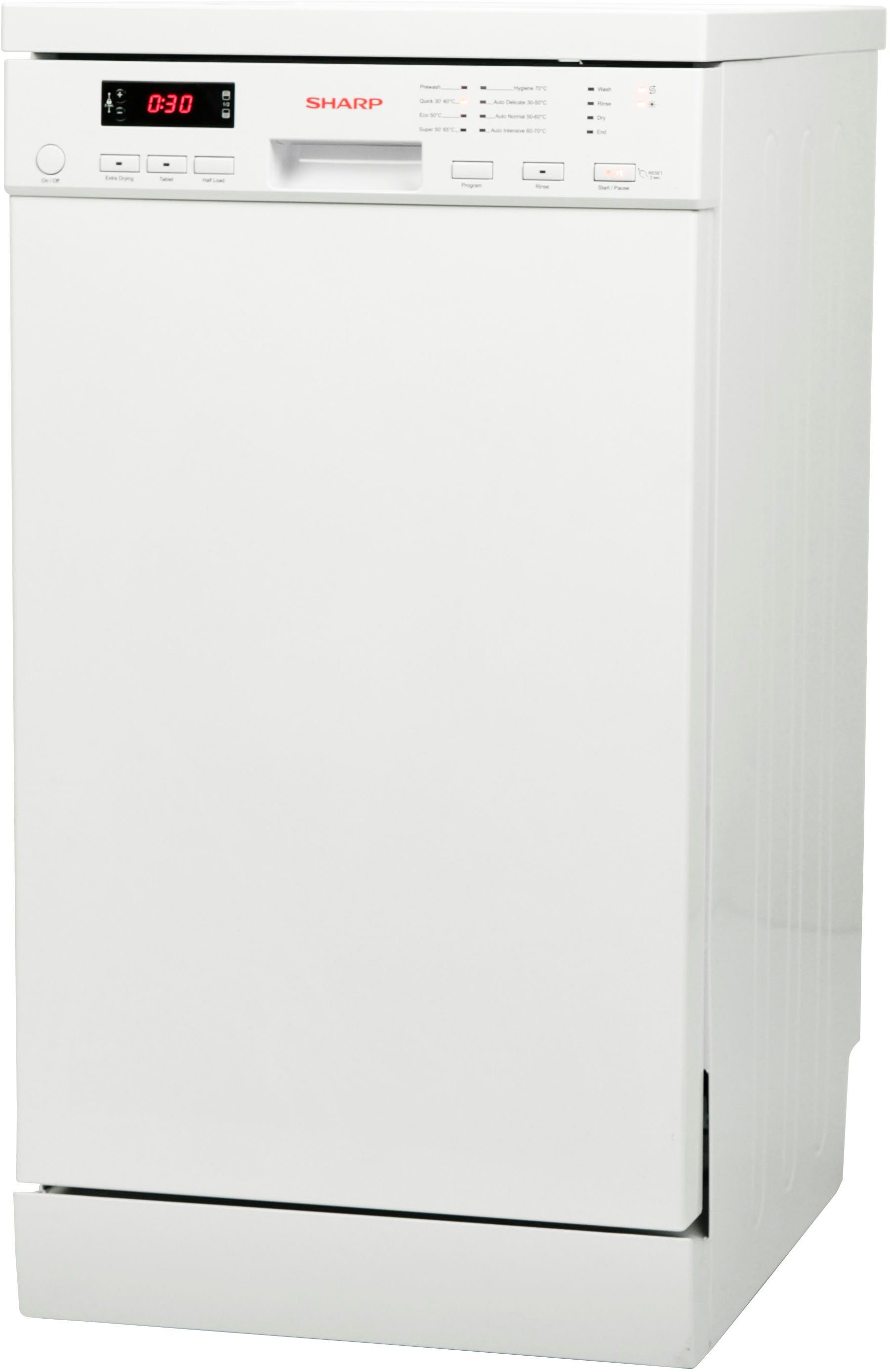 Sharp Standgeschirrspüler, QW-NS22F47EW-DE, 9 Maßgedecke