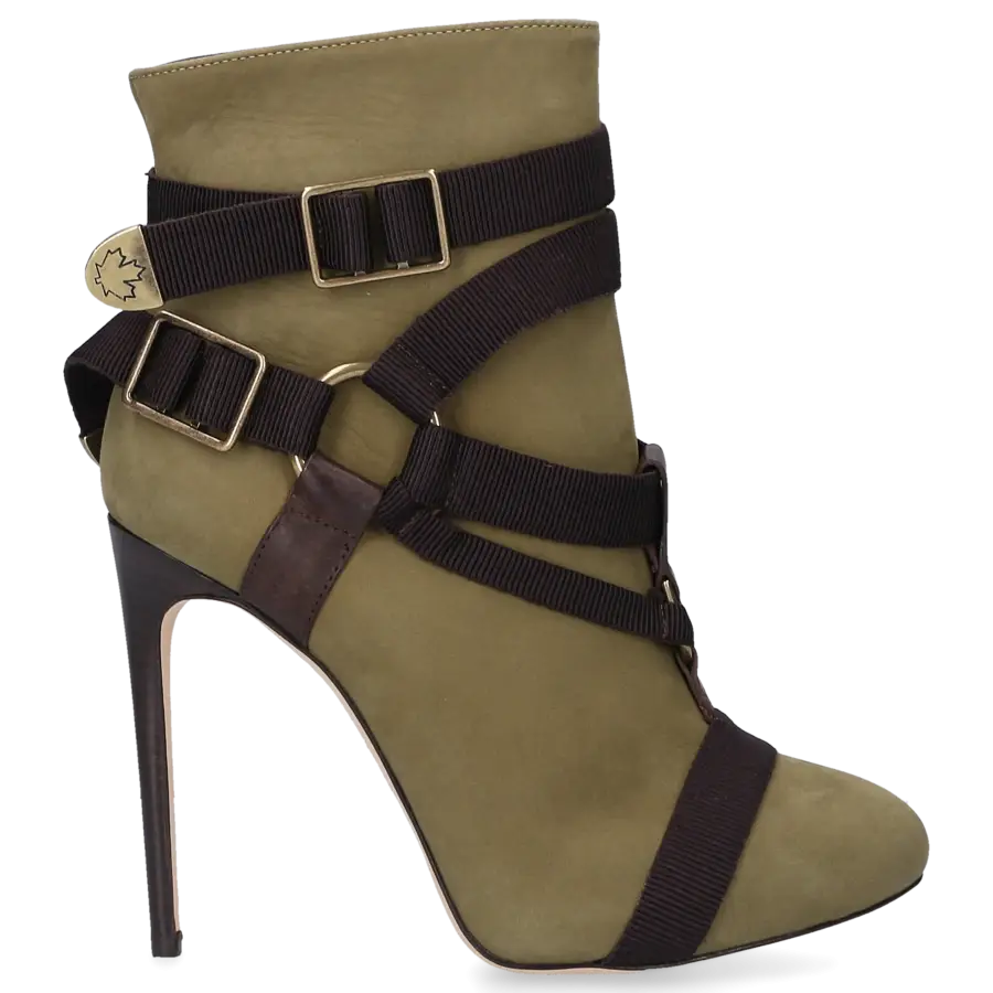 Dsquared2 - Stiefeletten J504 Nubukleder Zierschnalle grün - grün