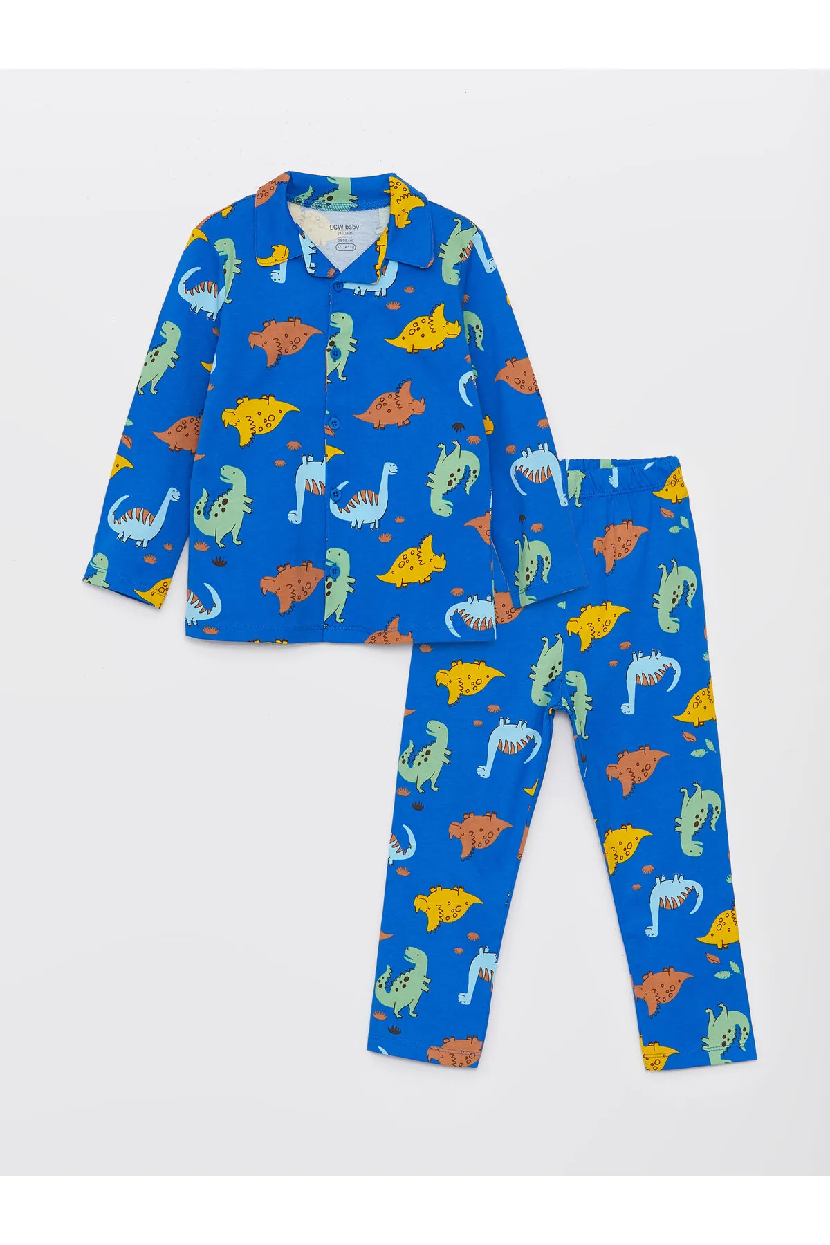LC Waikiki  Langarm-Pyjama-Set für Jungen mit Hemdkragen und Muster