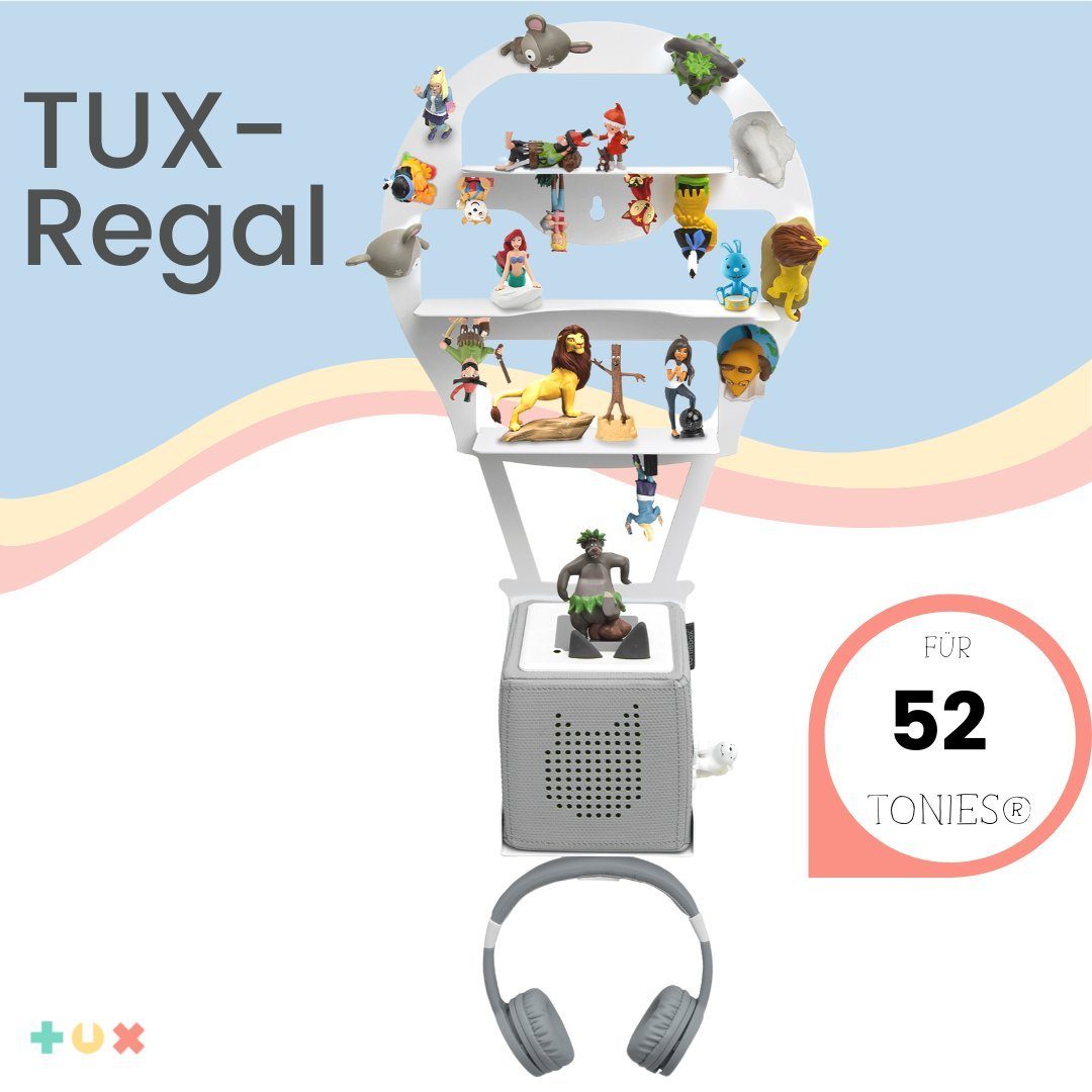 TUX Wandregal TUX-Regal passend für Toniebox für über 52 Tonies 