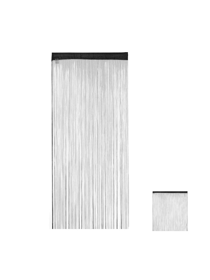 relaxdays 2 x Fadenvorhang in Schwarz - (B)90 x (H)245 cm günstig kaufen onesize