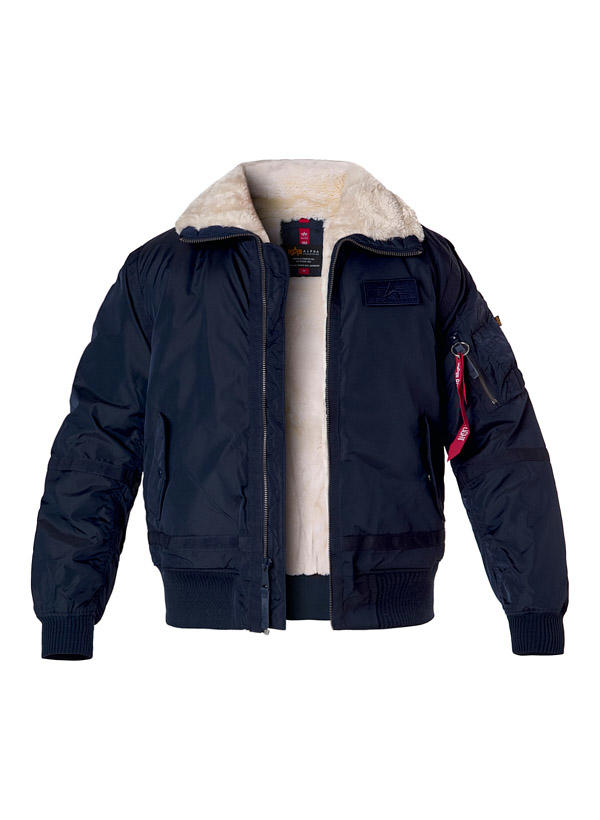 ALPHA INDUSTRIES, Blouson B15, Regular Fit,  Mikrofaser warmgefüttert, blau