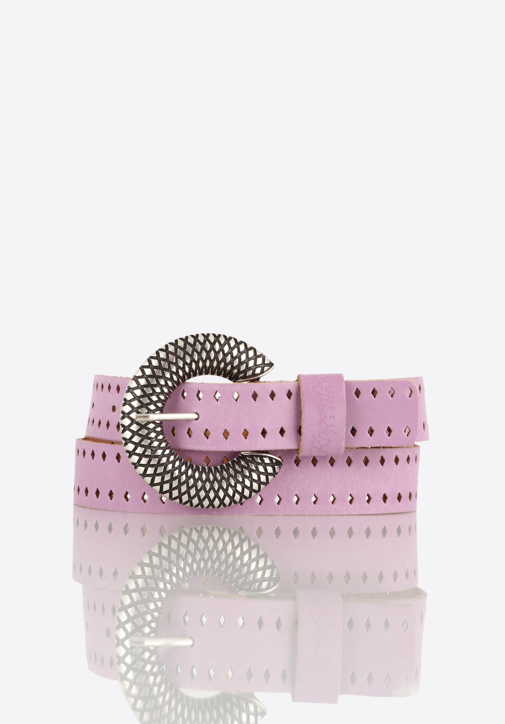 HOELA  Ceinture Femme en cuir mauve ajouré