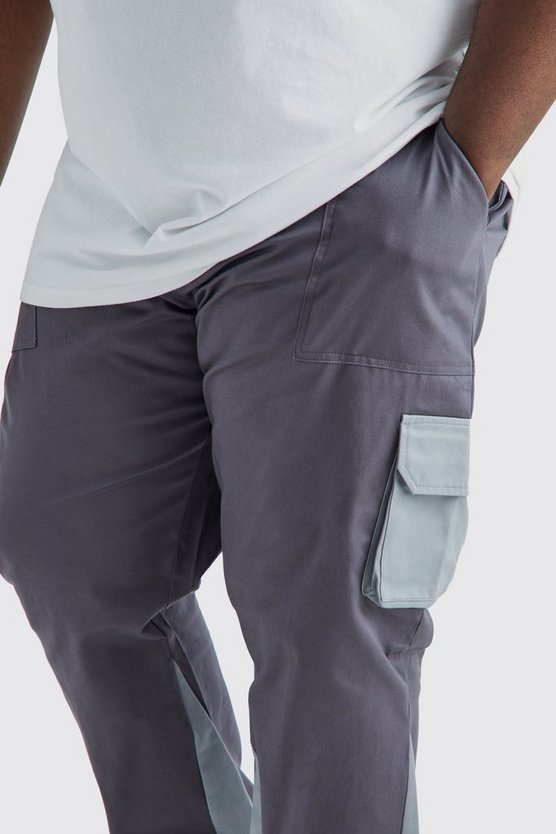 Plus Slim-Fit Colorblock Cargo-Hose