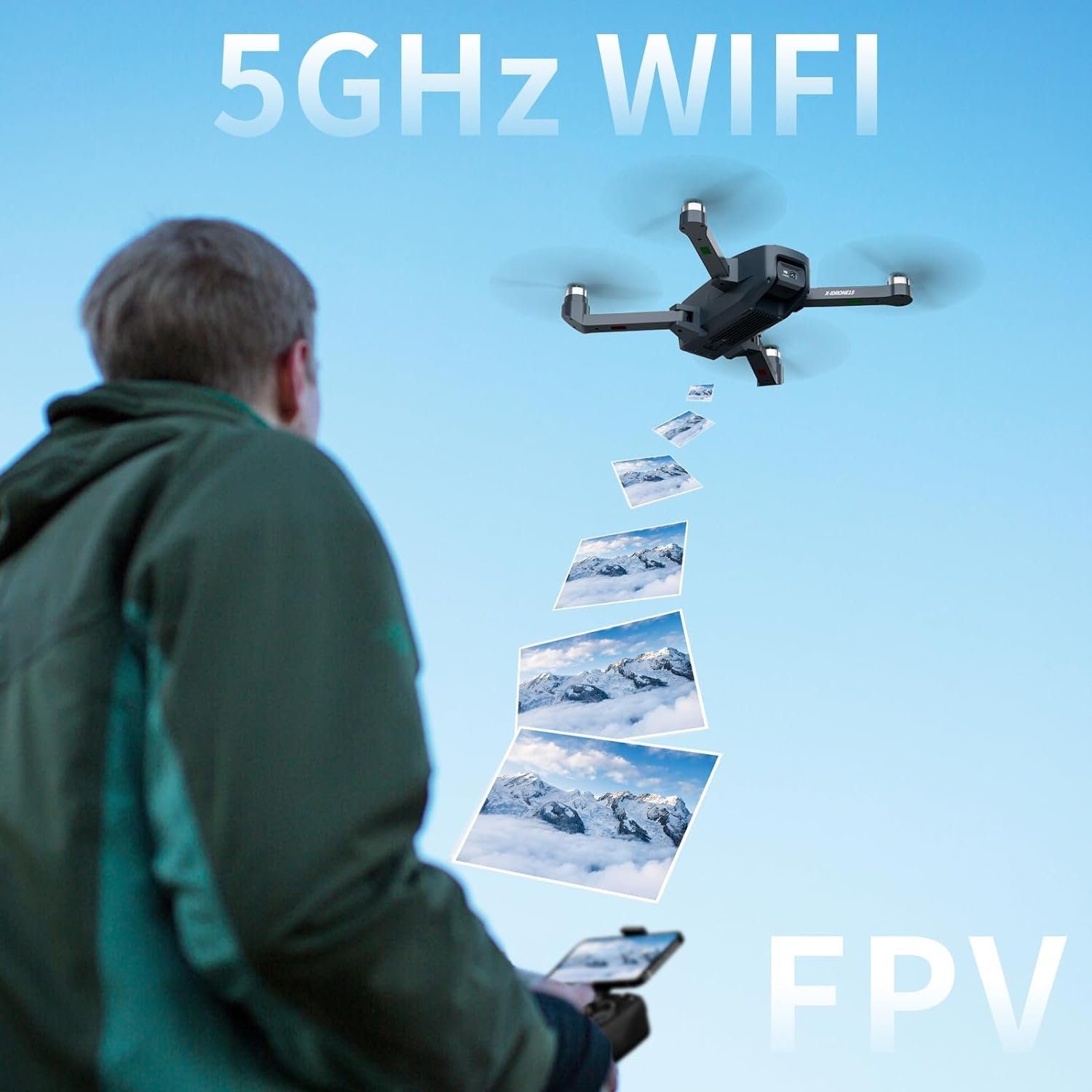 X-IMVNLEI Drohne (1080P, Fernbedienung 5G WiFi FPV Video Erwachsene Professional RC-Quadcopter)