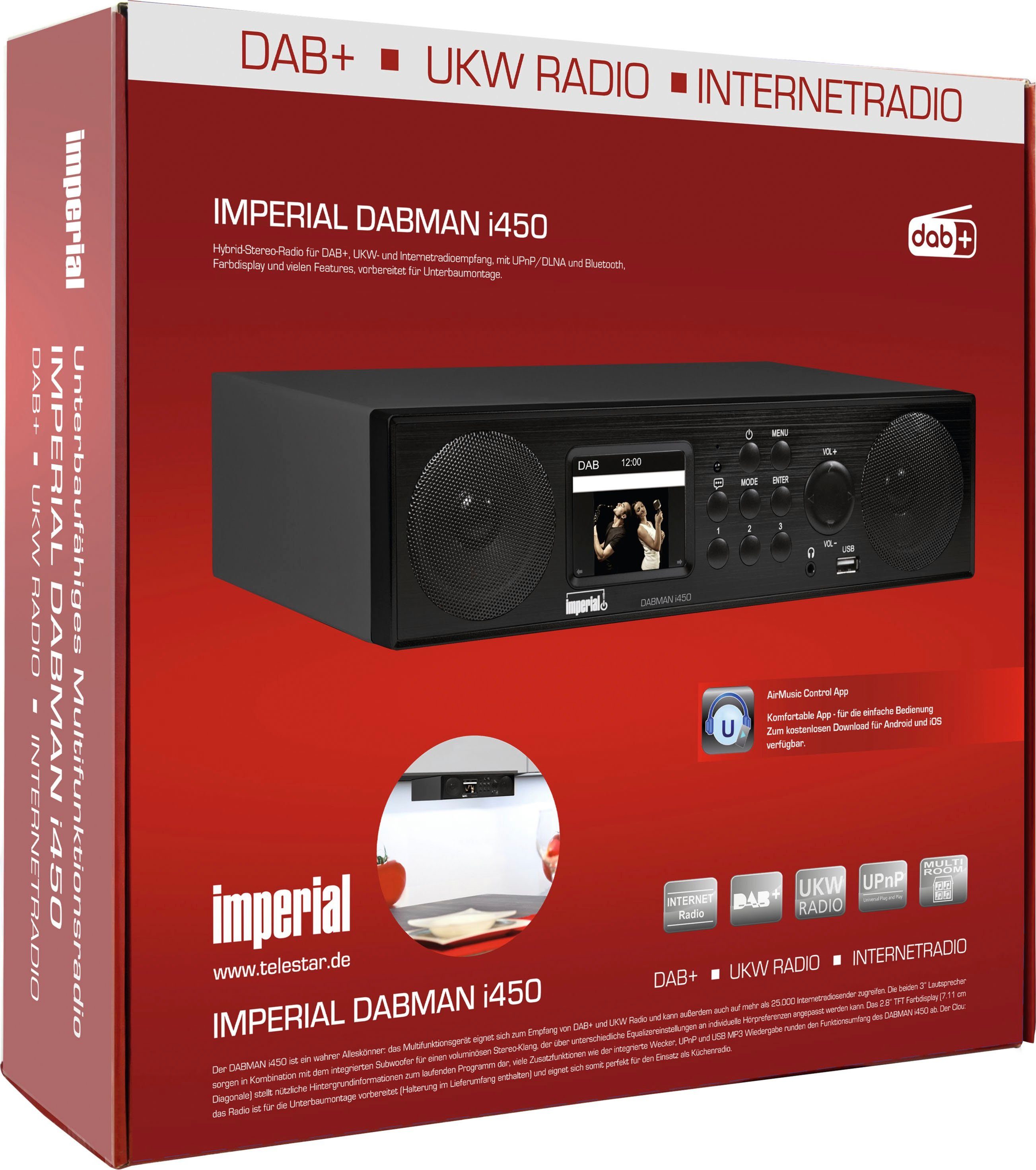 IMPERIAL by TELESTAR DABMAN i450 Küchen-Radio (Digitalradio (DAB), Internetradio, UKW mit RDS, 30 W)