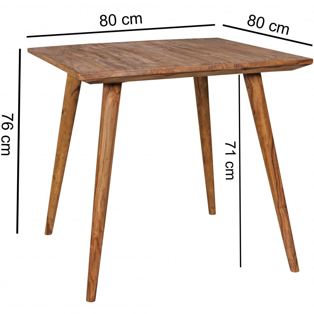 Wohnling Esszimmertisch REPA Massivholz 80 x 80 x 76 cm