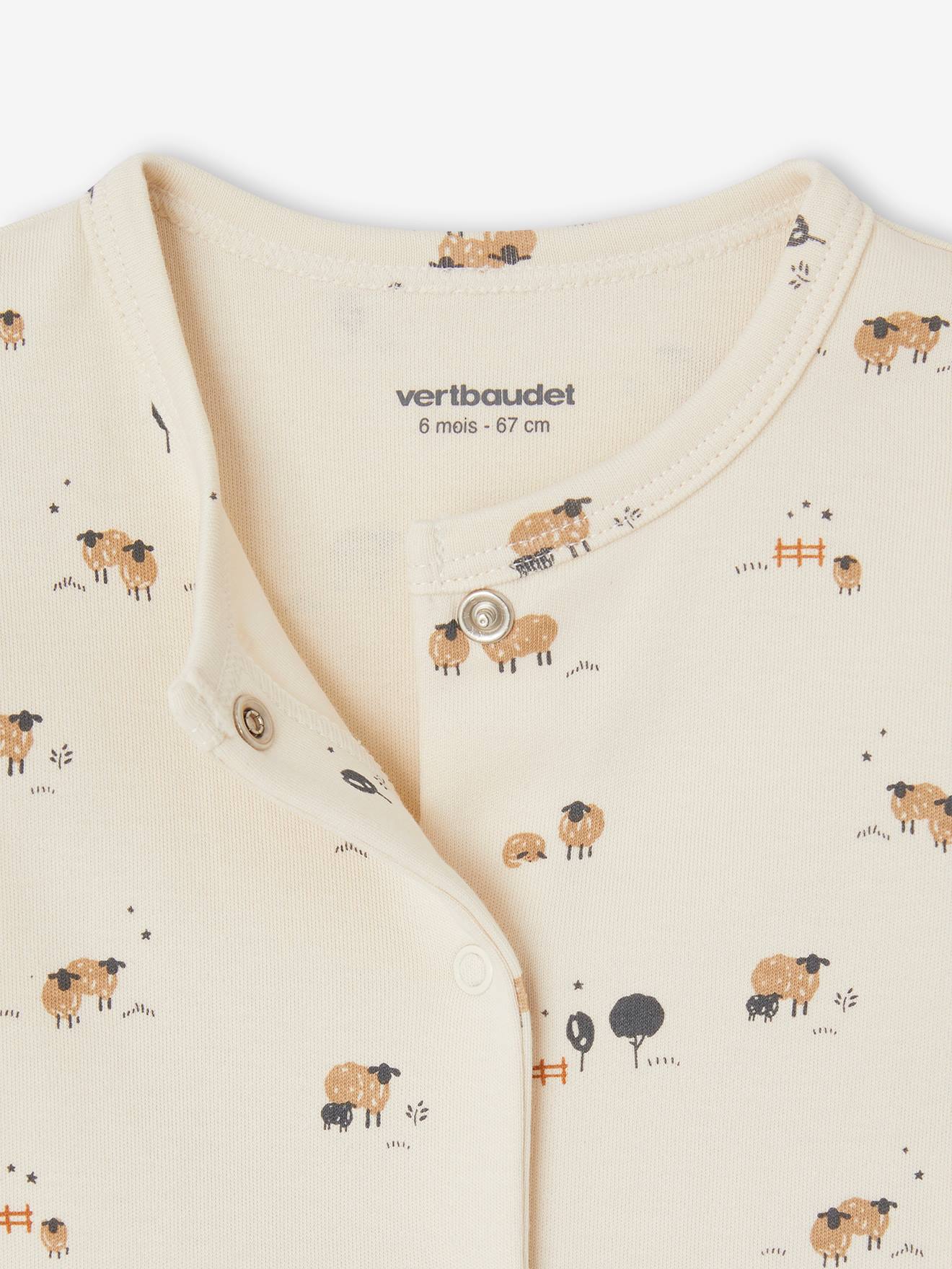 Vertbaudet 2er-Pack Baby Jersey-Strampler Oeko-Tex - pack karamell schäfchen
