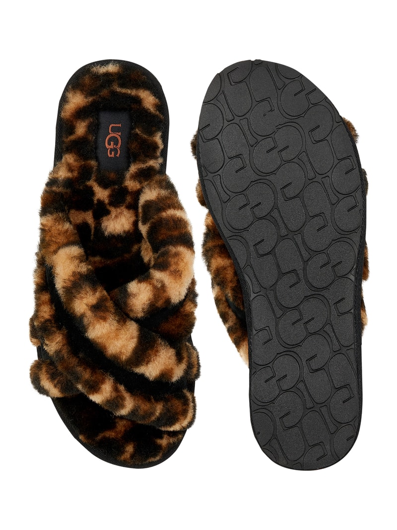 Hausschuhe aus Lammfell Modell 'Scuffita' in cognac