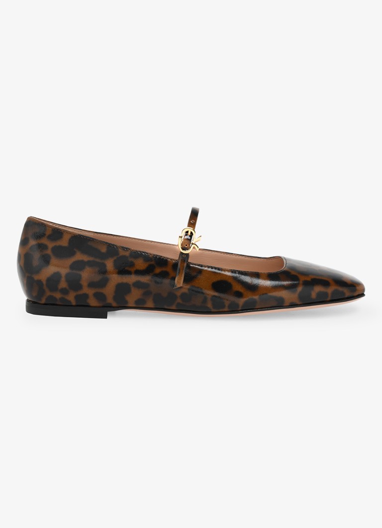 Gianvito Rossi Christina 05 ādas balerīna ar leoparda apdruku