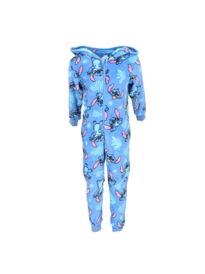 Lilo & Stitch Lilo & Stitch atmungsaktiver Korallen-Fleece Onesie Kinder in Blau günstig kaufen 98/104