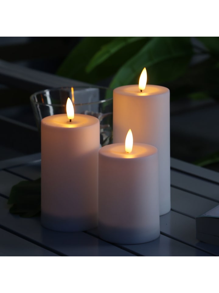 MARELIDA LED Solar Kerzen outdoor mit Sensor 3 Größen in weiß günstig kaufen onesize