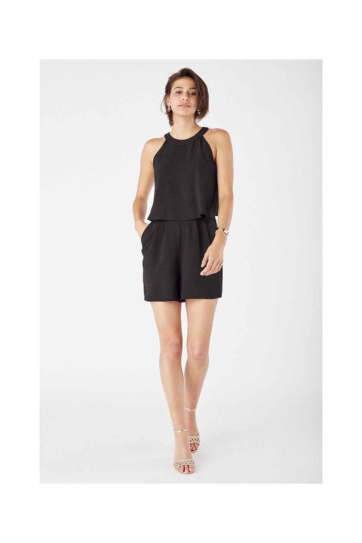 Naf Naf Combi Shorts Femme couleur noir