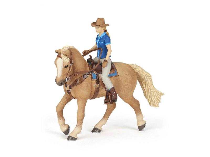 Figurine Cheval western et sa cavalière