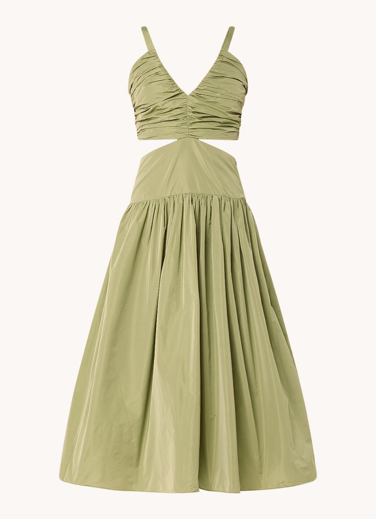 Maje midi dress with smocking and cut-out detail
