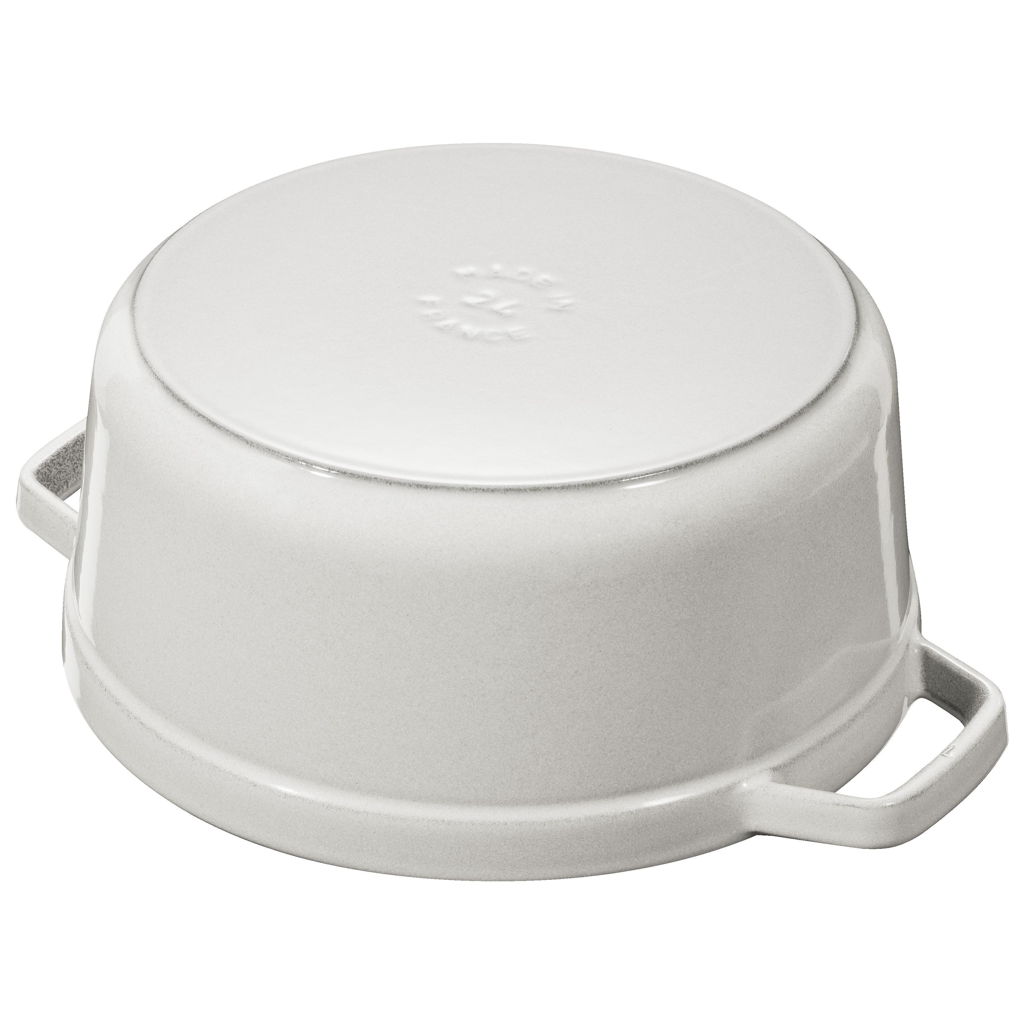 Cocotte 24 cm, rund, Weisser Trüffel, Gusseisen