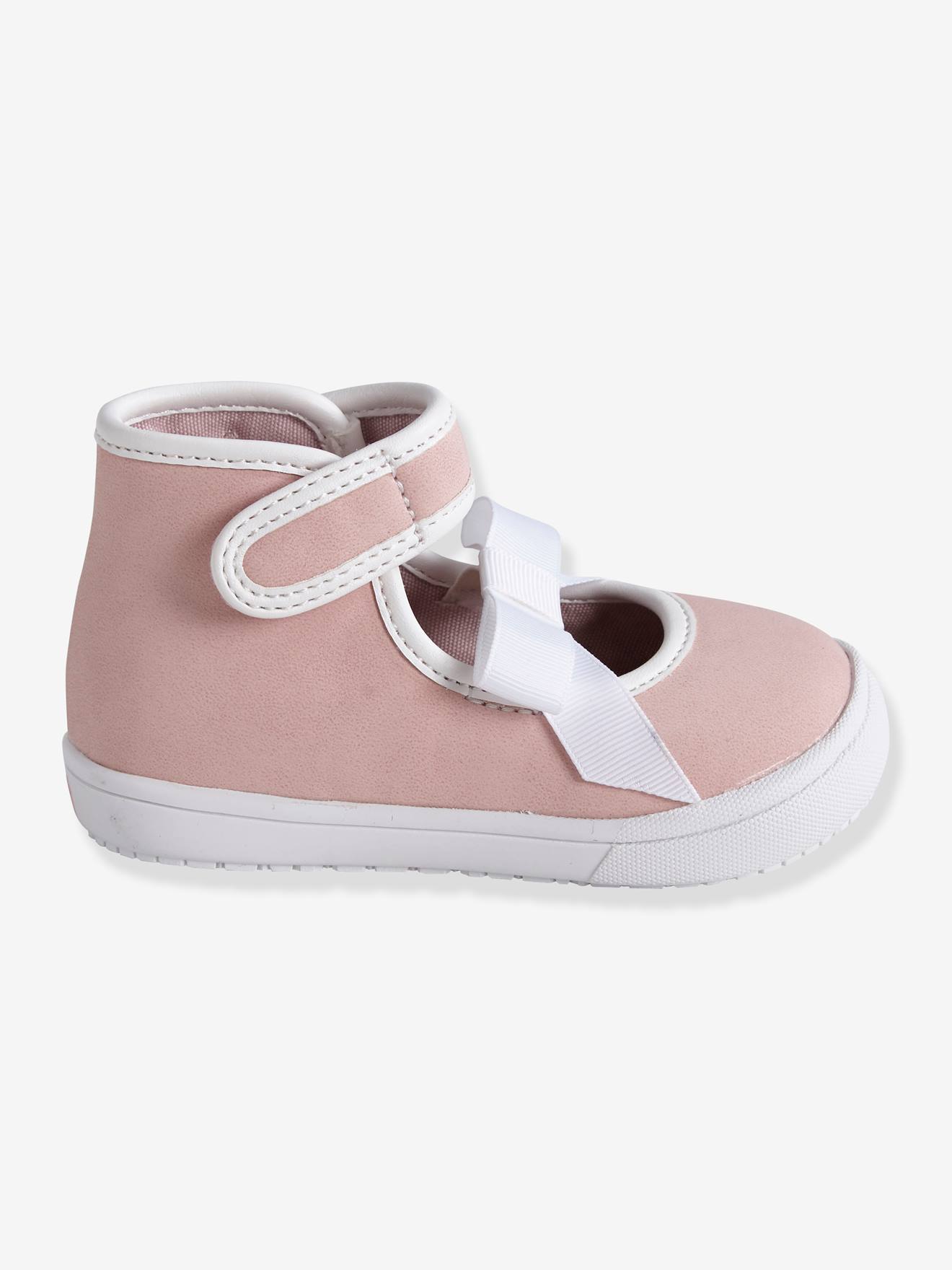 Vertbaudet Mädchen Baby Sneakers, Klett - hellbeige
