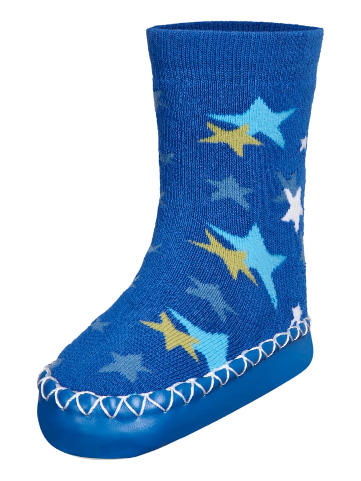 Playshoes Hüttenschuh Sterne in Blau günstig kaufen