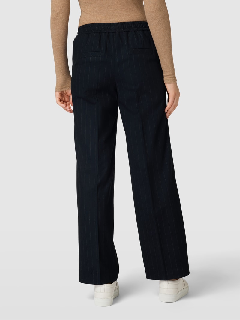 Stoffhose mit Viskose-Anteil und Nadelstreifen in schwarz