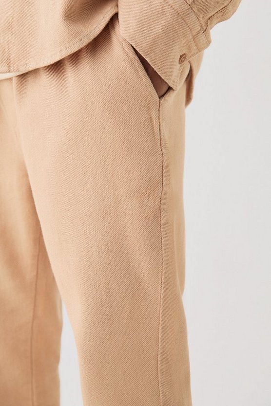 Strukturierte Hose mit geradem Bein und elastischem Bund