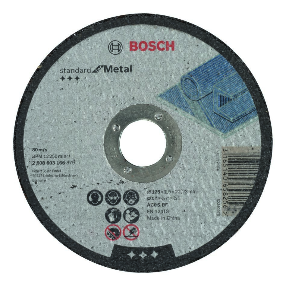 Bosch Blue Accessories 2608603166 Suora katkaisulaikka Standard for Metal A 30 S BF, 125 mm, 22,23 mm, 2,5 mm