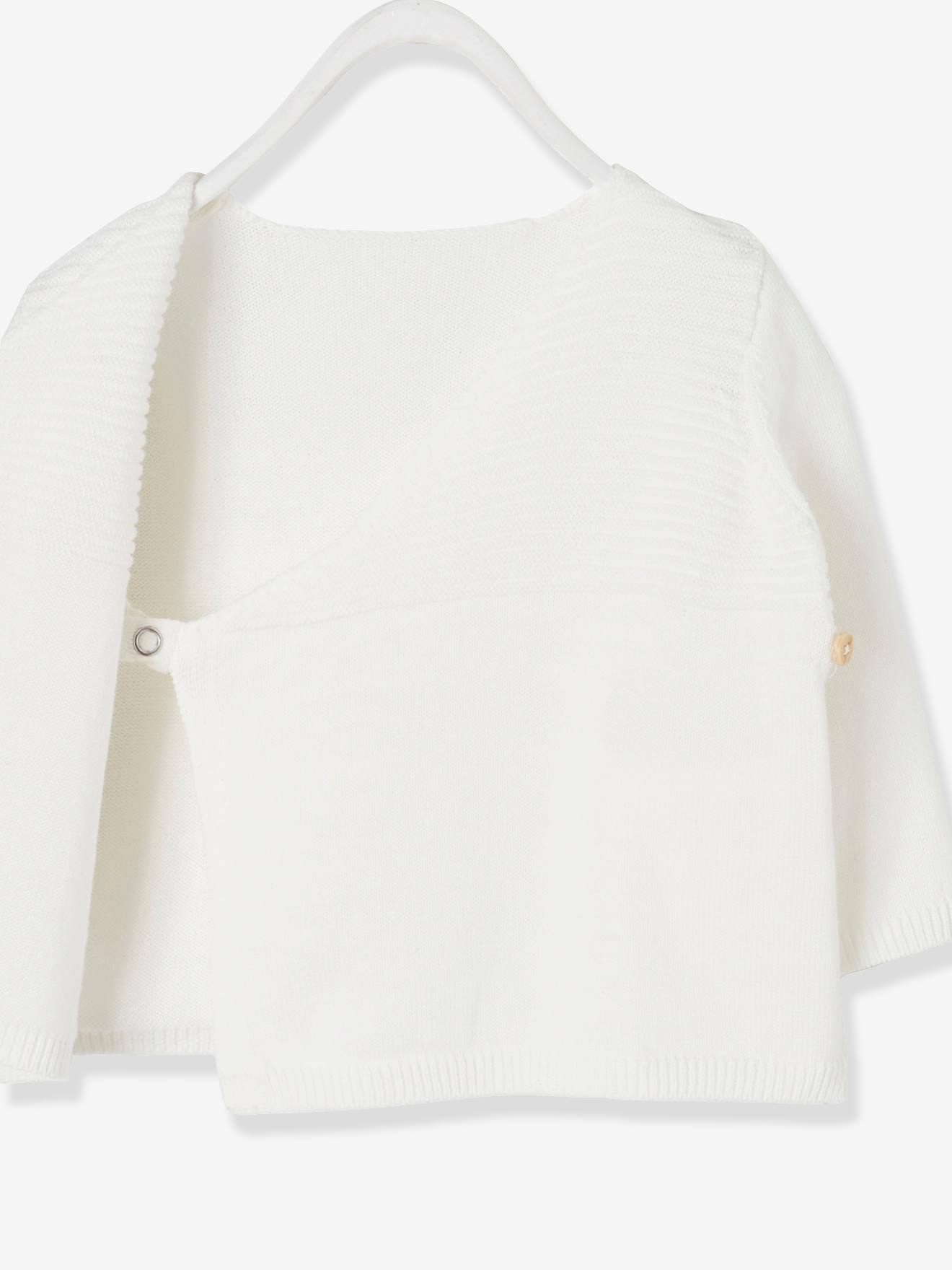 Brassière bébé naissance en tricot de coton bio bleu jean