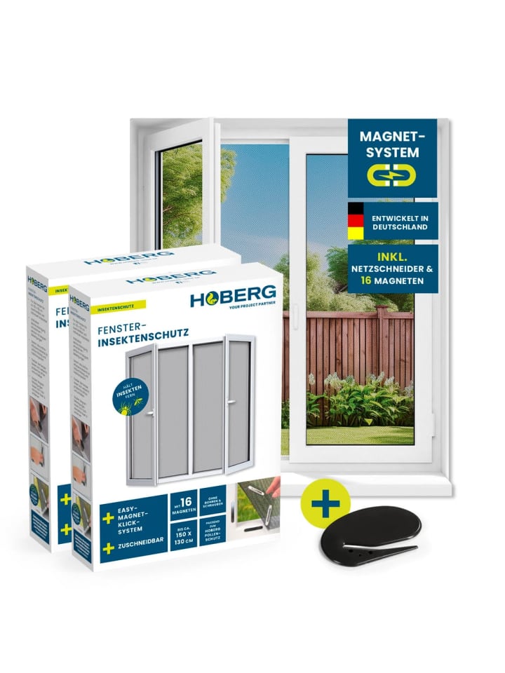 HOBERG Hoberg Fenster-Moskitonetz 150 x 130 cm - 2er-Set günstig kaufen onesize