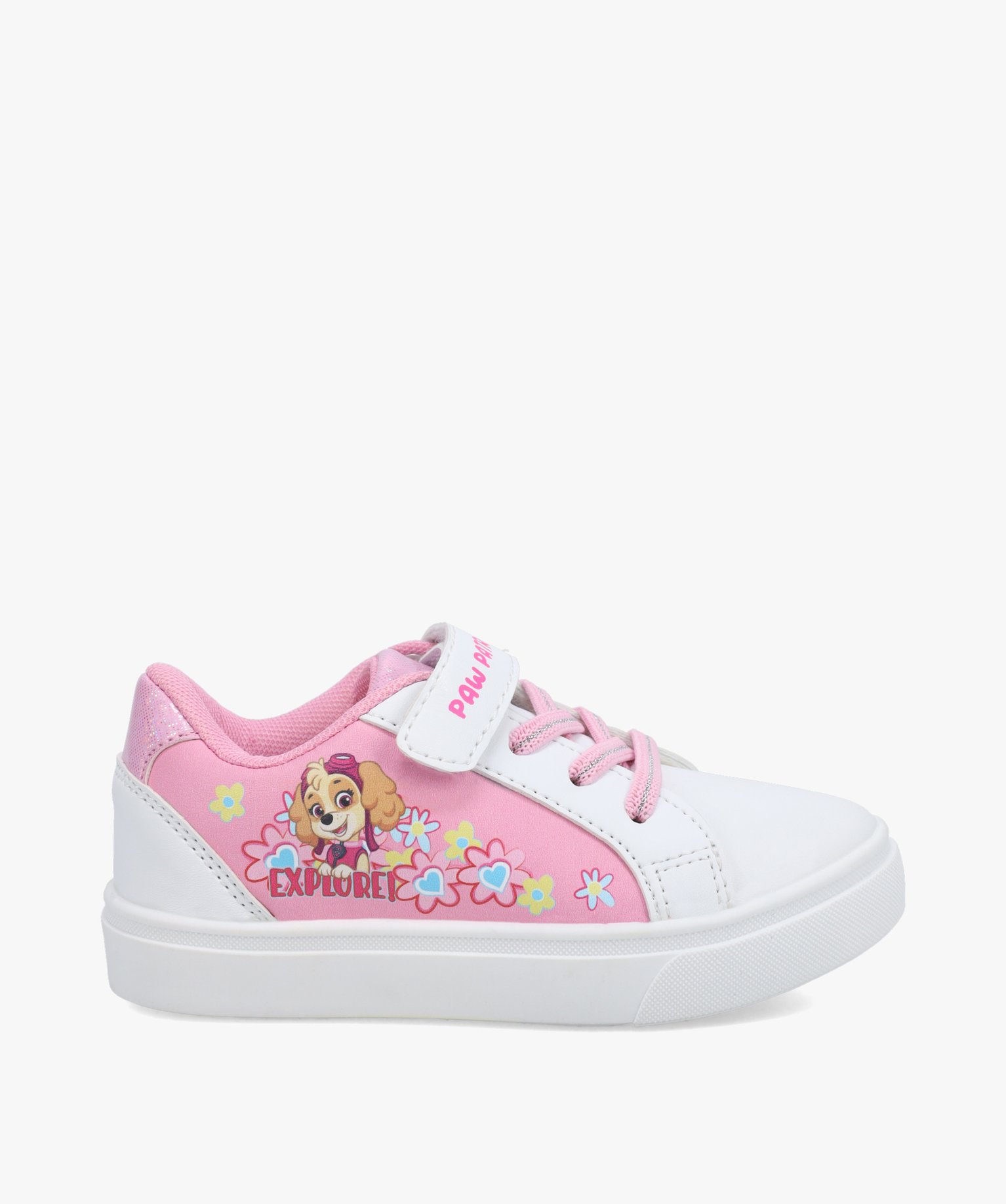 Baskets fille bicolores avec lacets pailletés - Pat’Patro... rose | GEMO