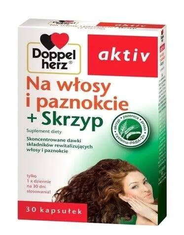 „Doppelherz Aktiv“ plaukams ir nagams + asiūklio ekstraktas, kapsulės