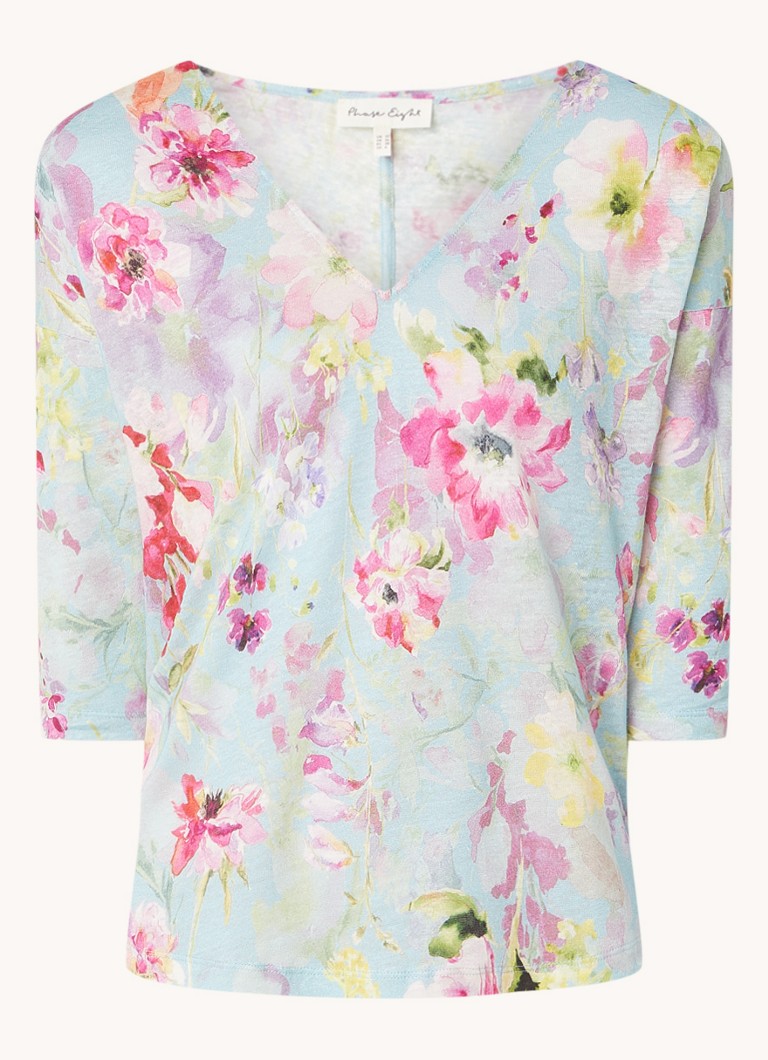 Top in lino con stampa floreale Phase Eight Flossie