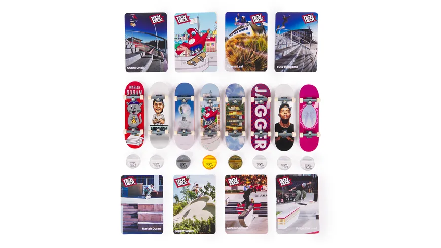 Tech Deck Competition Legends 8-Pack, Set mit 8 authentischen Fingerboards der olympischen Skate-Athleten in Paris 2024
