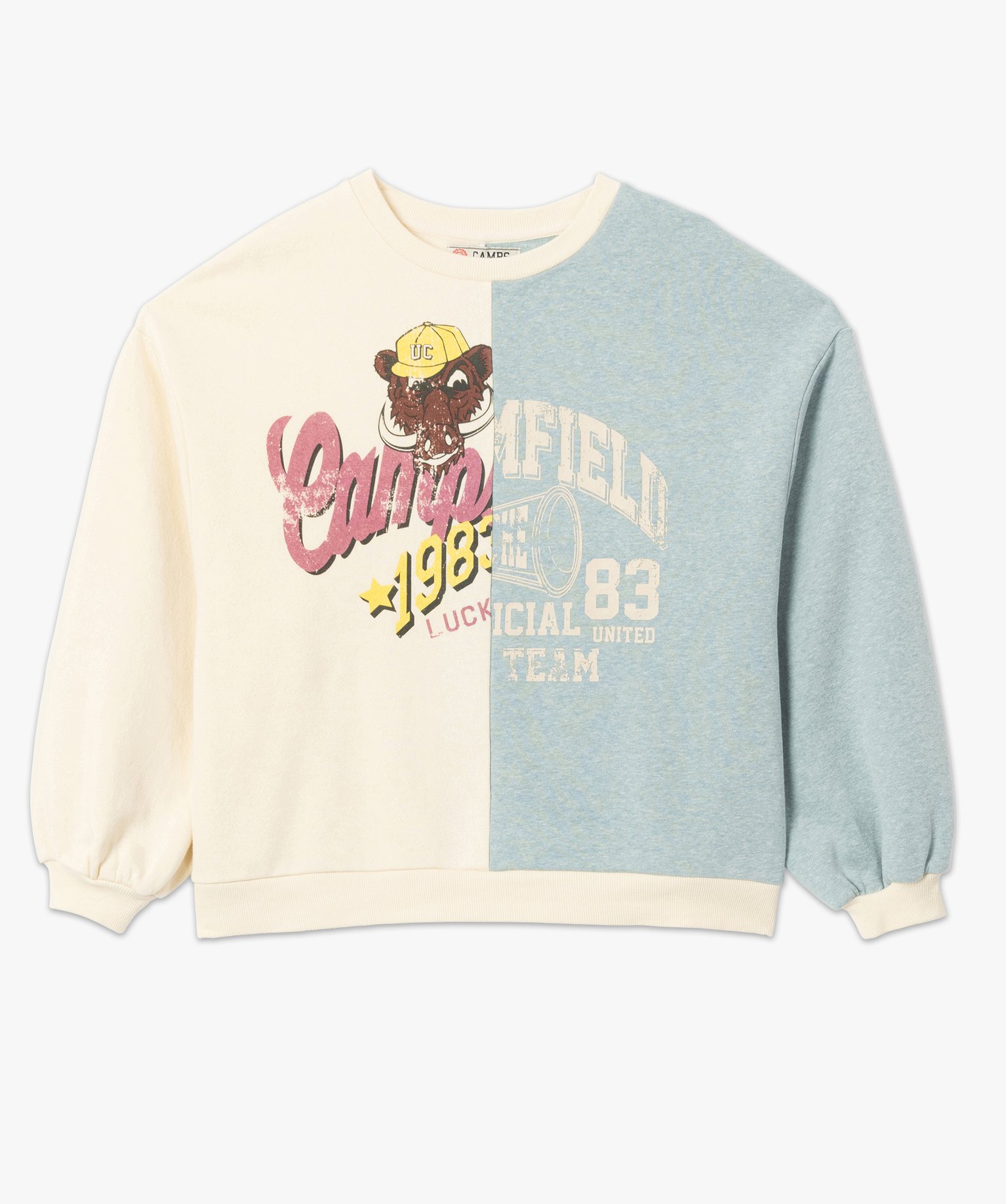 Sweat femme bicolore avec motif XXL – Camps United | GEMO