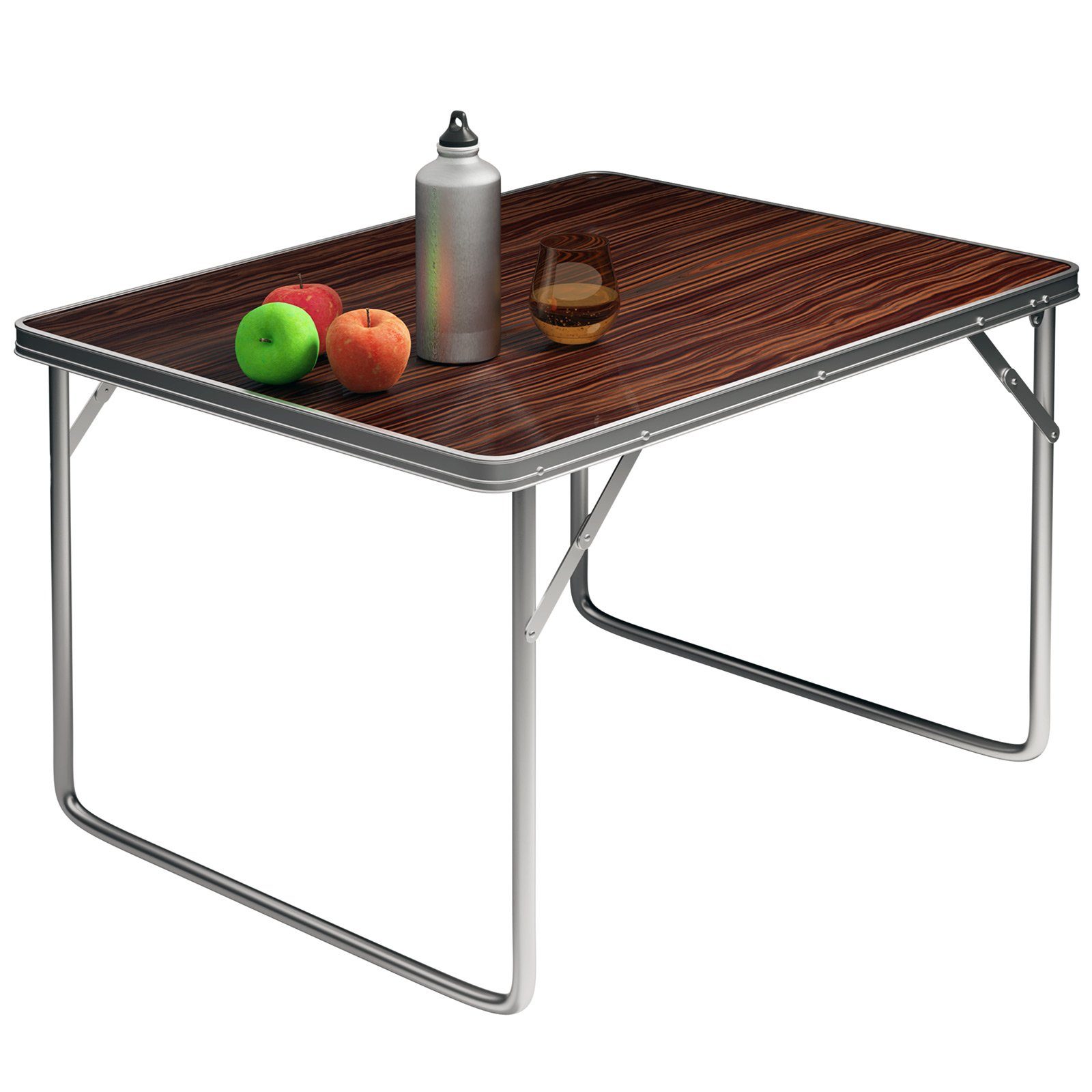 Casaria Campingtisch (1-St), mit Tragegriff 80x60x70cm Klapptisch Holzoptik klappbar Campingmöbel