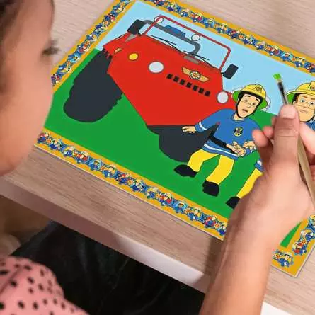 CreArt Feuerwehrmann Sam - Malen nach Zahlen für Kinder ab 5 Jahren