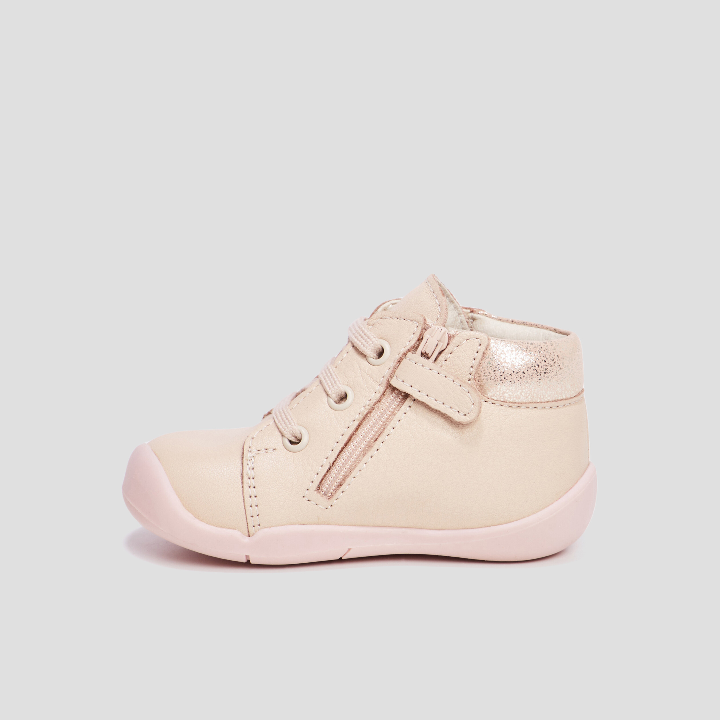 Bottillons en cuir Kickers Waouk rose bébé fille | La Halle