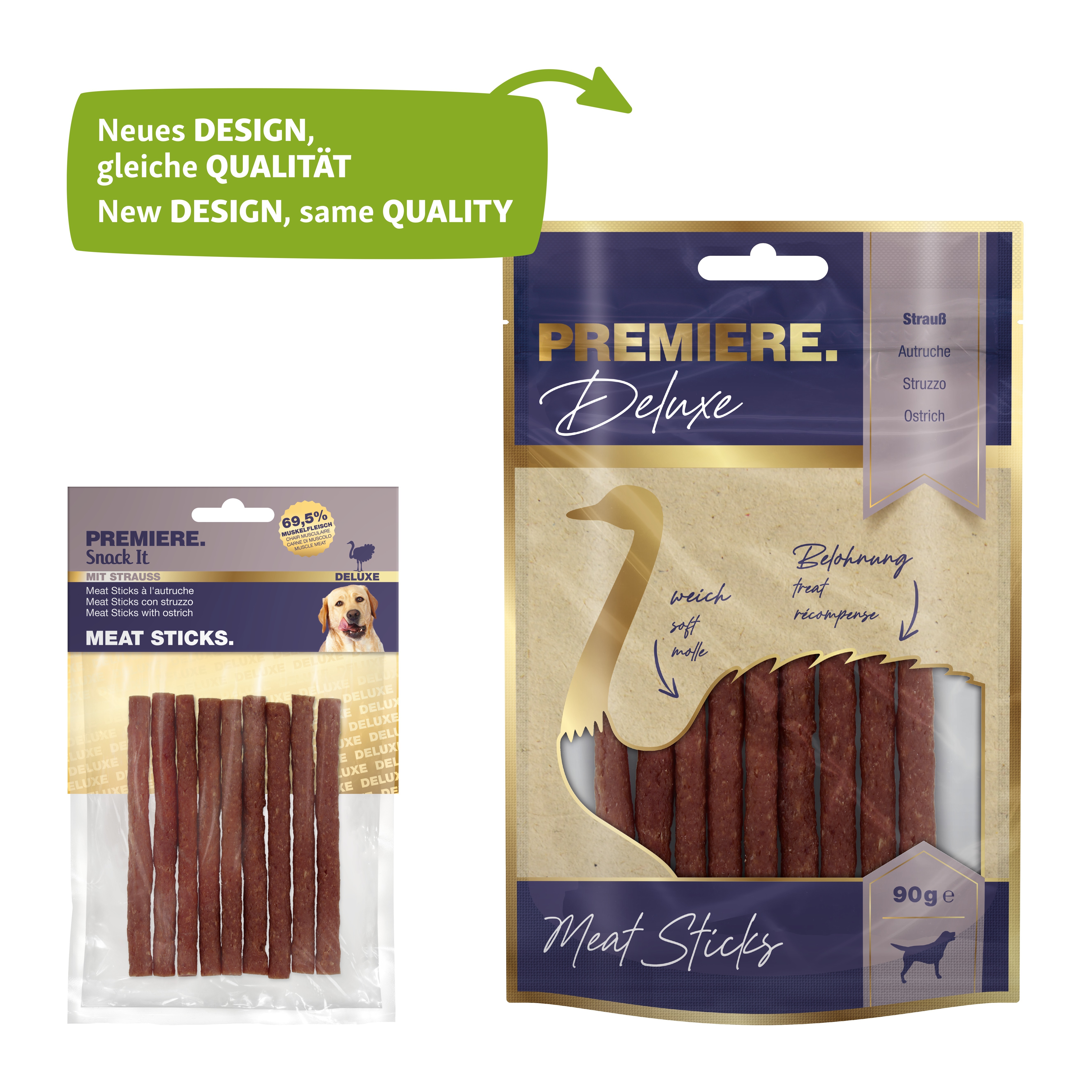 PREMIERE Snacks PREMIERE Snack it Meat Sticks 90g Strauß