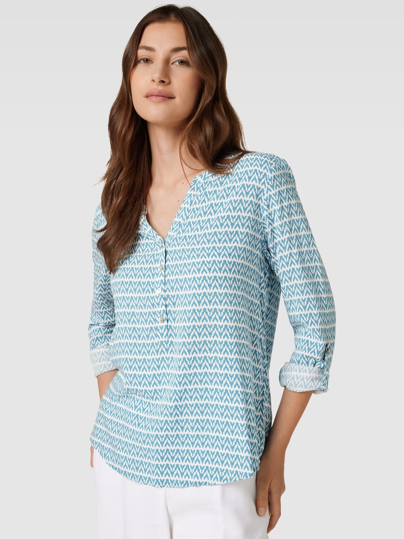 Bluse mit Allover-Muster in rauchblau