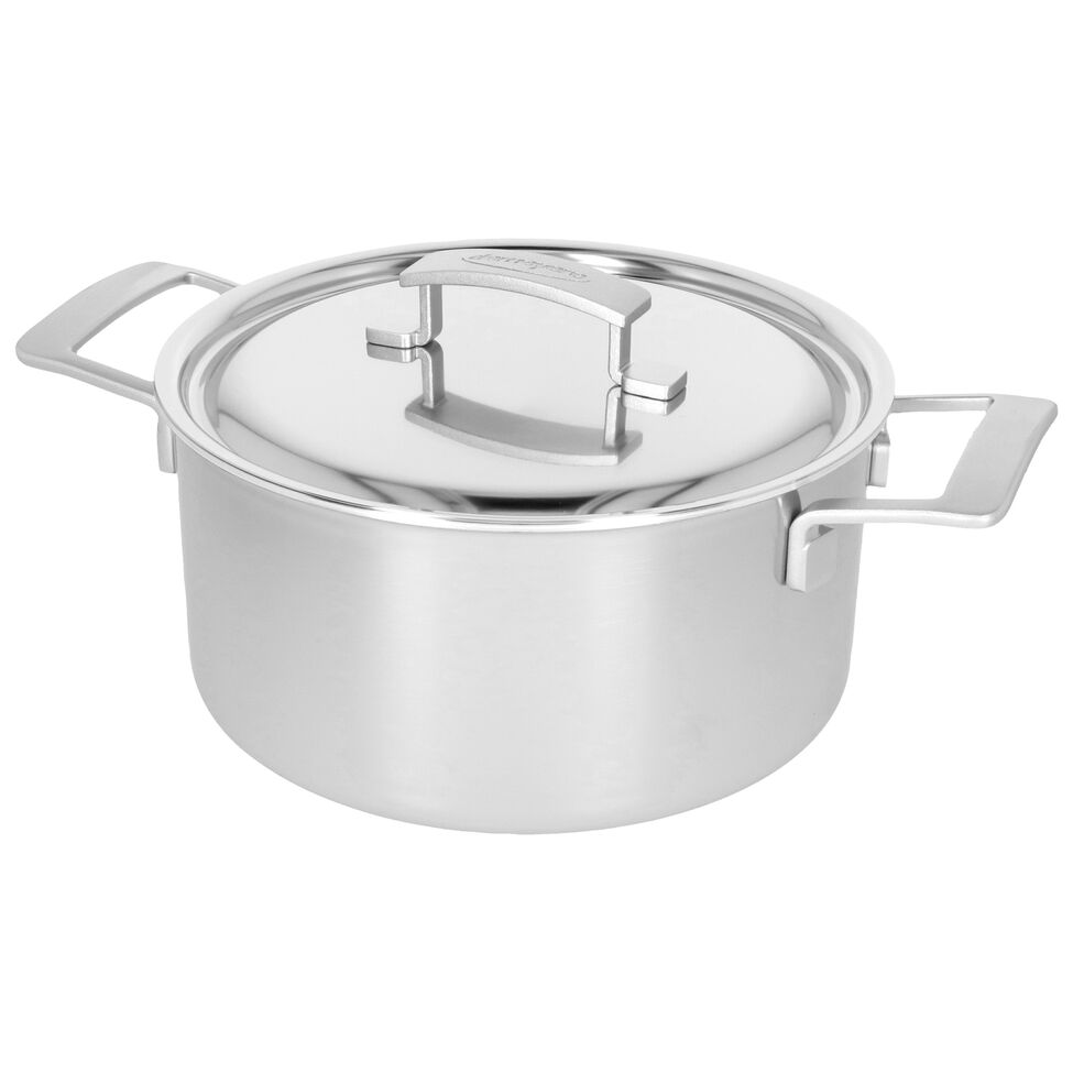 Bratentopf mit Deckel 24 cm, 18/10 Edelstahl