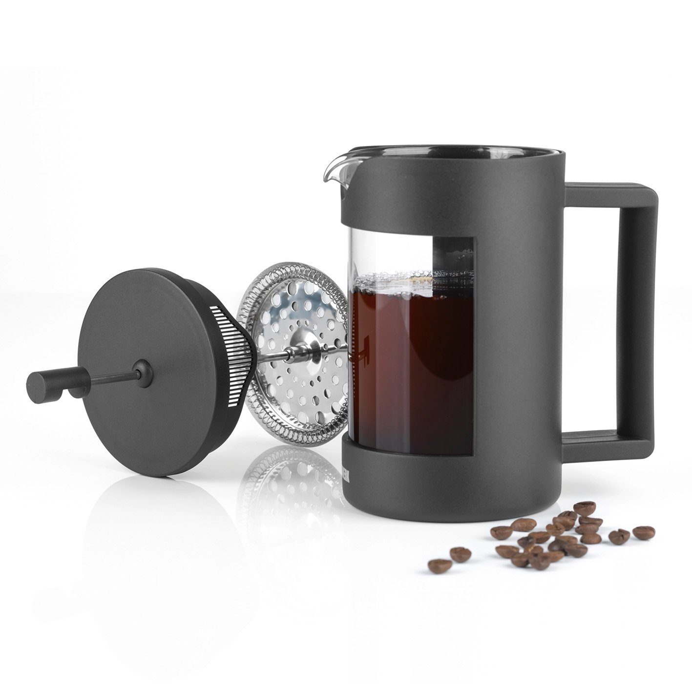 N8WERK Kaffeebereiter Kaffeepresse, Edelstahl Coffee-Press-System 800 ml