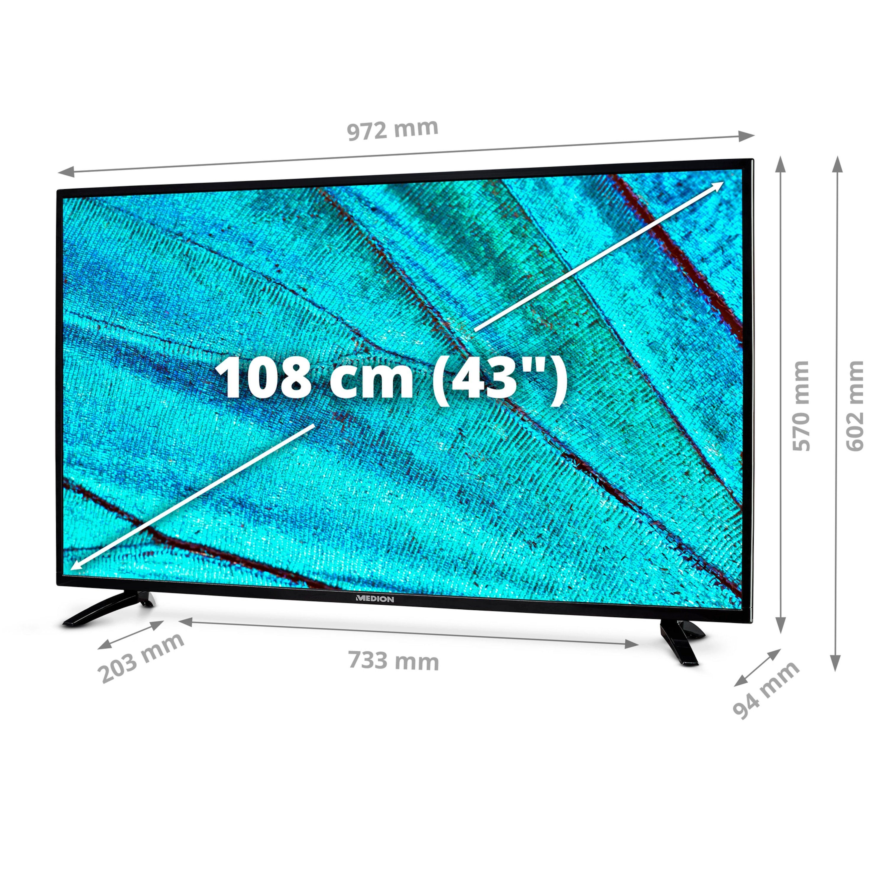 Medion® MD30090 LED-Fernseher (108 cm/42.5 Zoll, 4K Ultra HD, 60Hz, MD30090)