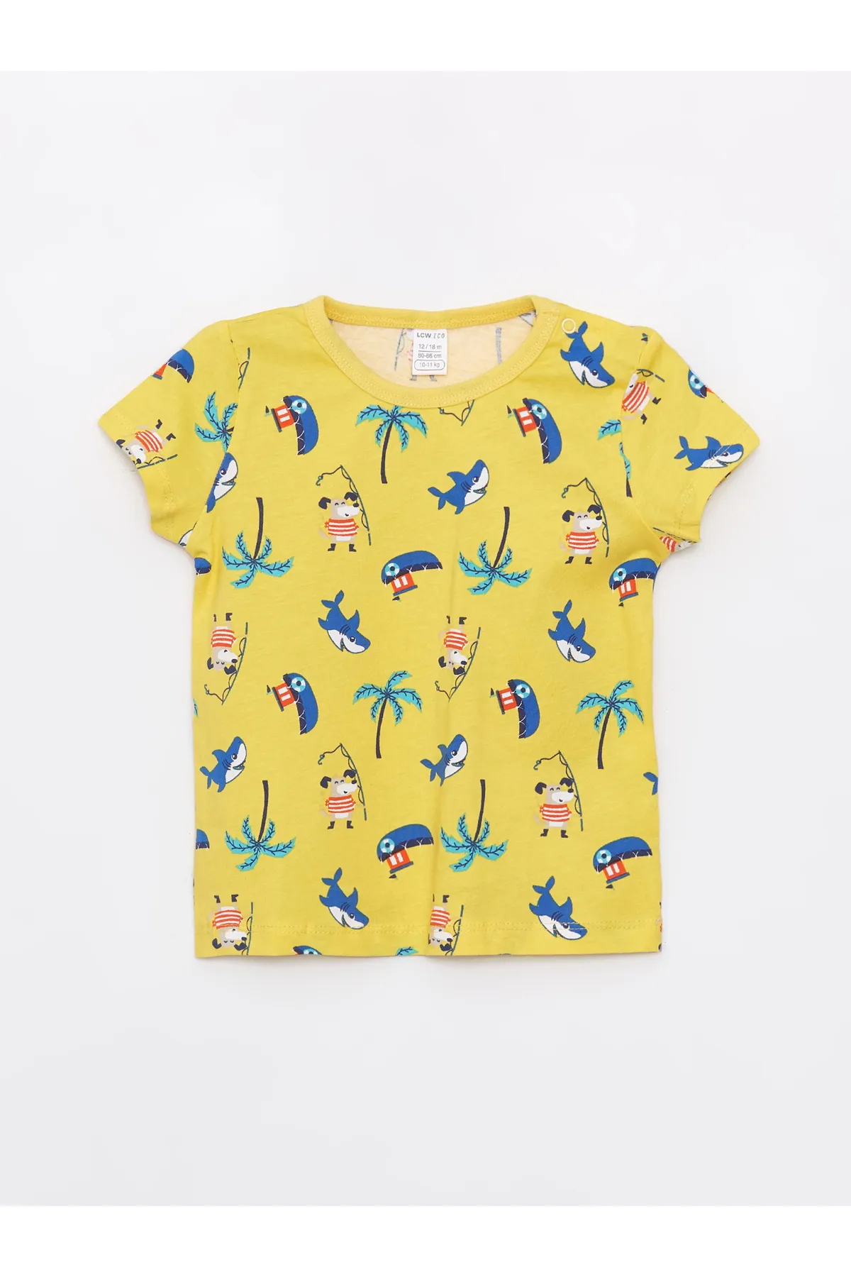 LC Waikiki  Kurzarm-Pyjama-Set für Jungen mit Rundhalsausschnitt und Shorts
