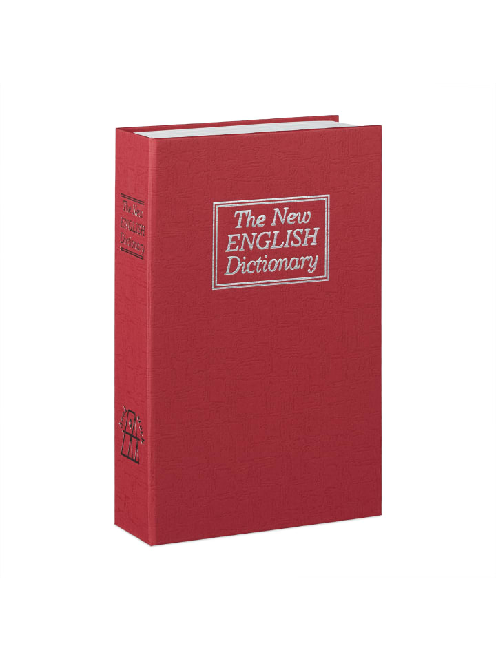 relaxdays Buchtresor Wörterbuch in Rot - (B)15,5 x (H) x (T)5,5 cm günstig kaufen onesize