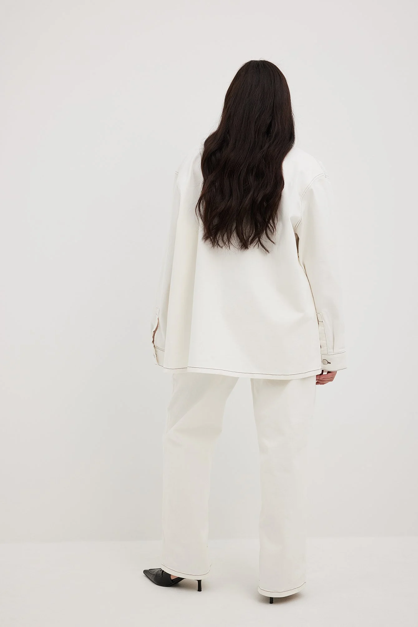 Oversize-Jeanshemd mit Kontrastnaht