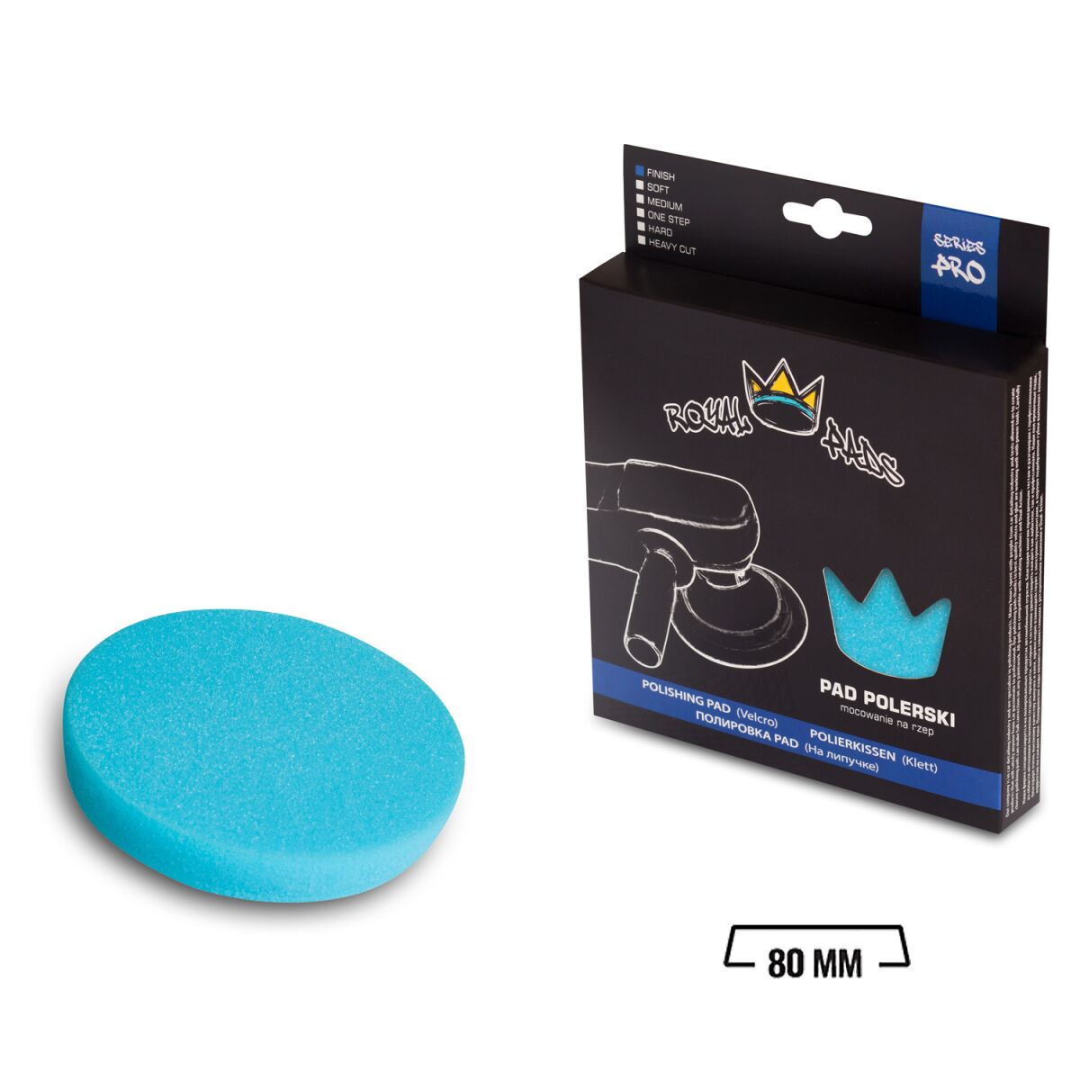 Royal Pads - PRO Finish Schaum-Polierpad 80mm hellblau